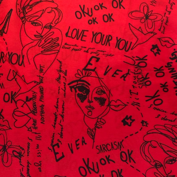 Torrid Verbiage Print Bow One Shoulder Blouse New - Picture 10 of 12